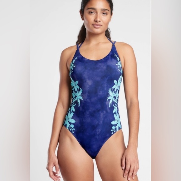 Athleta Keyhole Printed One Piece NWT sz S - Picture 1 of 10